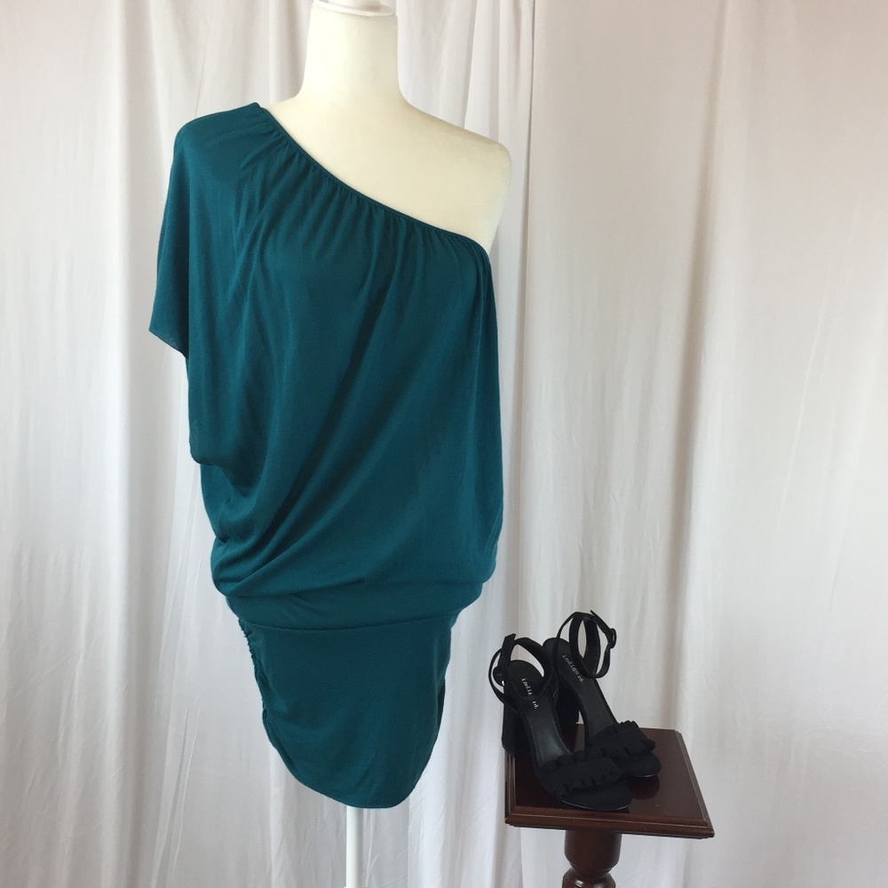 Teal One Shoulder Bailey 44 Dress, Jersey, Size XS